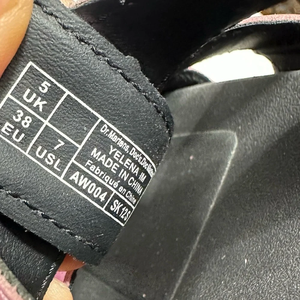 Dr Martens Sandals Yelena Fisherman Platform Reflective Metallic Pink Size 7